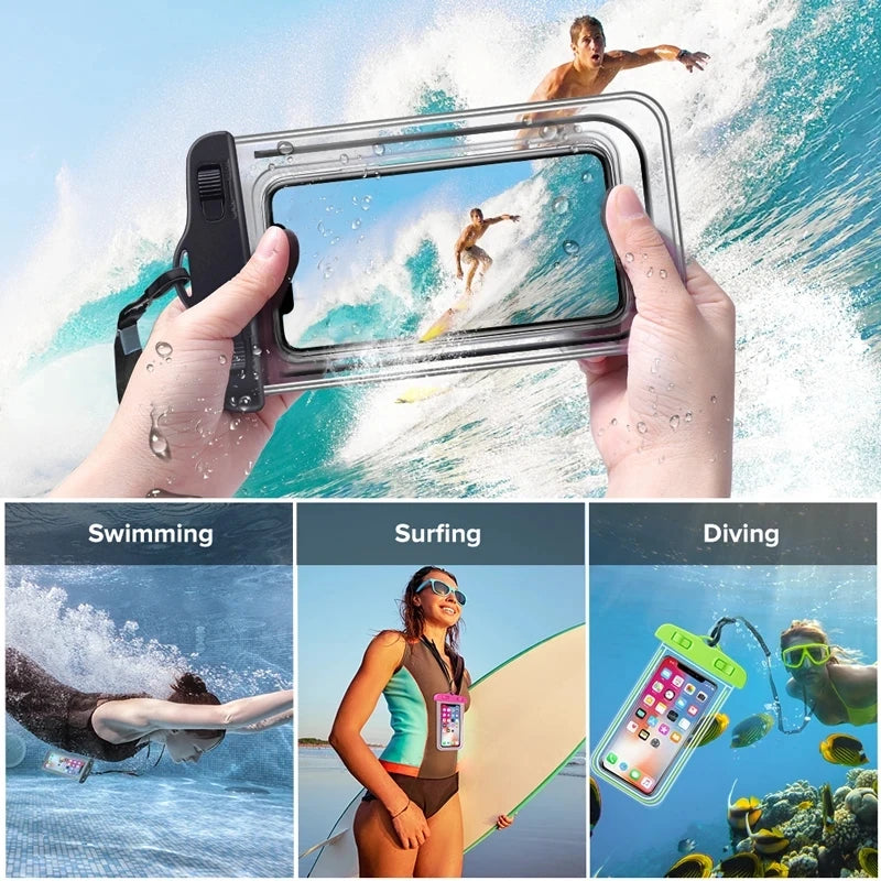 Universal Waterproof Phone Case – Underwater Protector Pouch for iPhone 12 Pro, XS Max, XR, and More – Perfect for Swimming and Water Activities