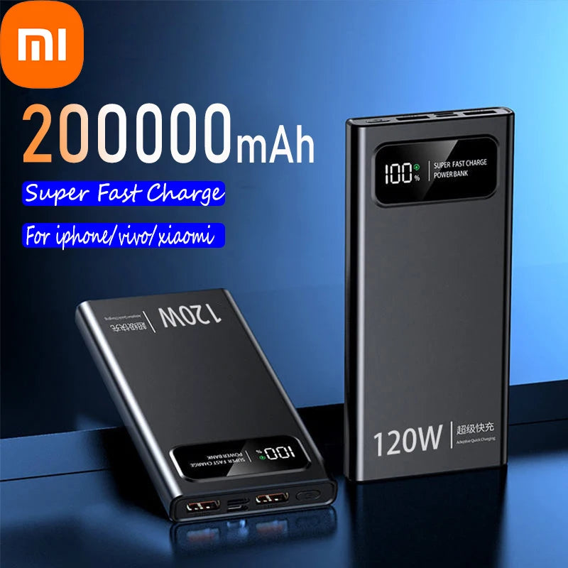 Xiaomi 200,000mAh Power Bank – 120W Super Fast Charging with Digital Display for iPhone, Samsung, Huawei & More